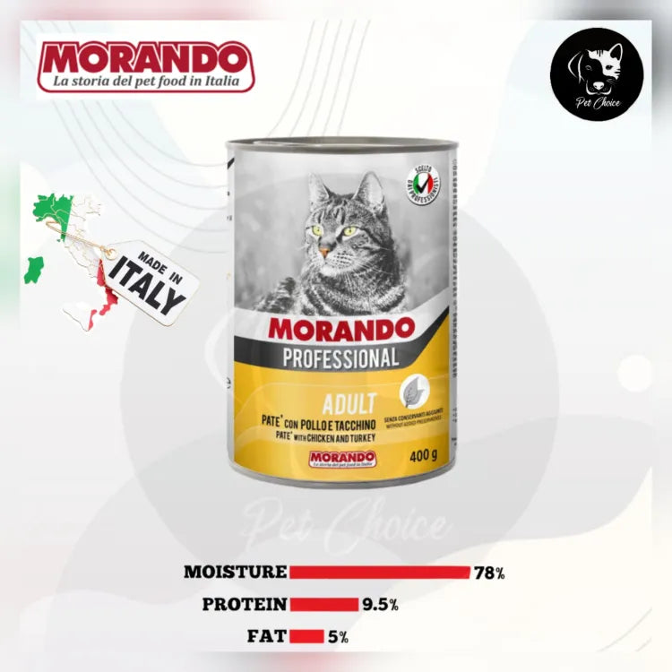 Morando wet food with chicken and turkey for cats 400gm