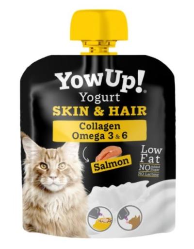 YowUp Natural Yogurt Pouch rich in omeg3&6  wityh salmon for Cats, 85g