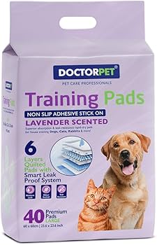 DoctorPet Lavender Scented Training Pads for Dogs & Cats – 40 Pads