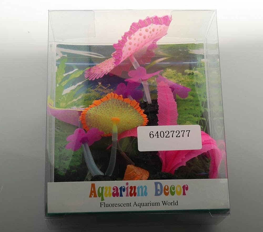 Aquarium artificial flower ornament fluorescent plant decor