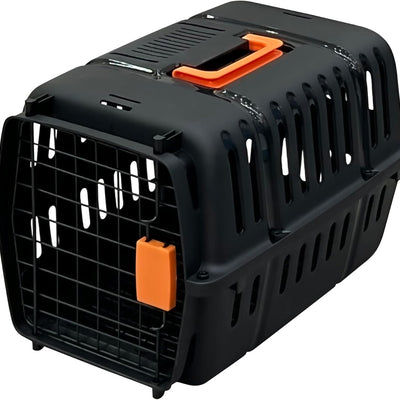Pet Carrier with Steel Door Black