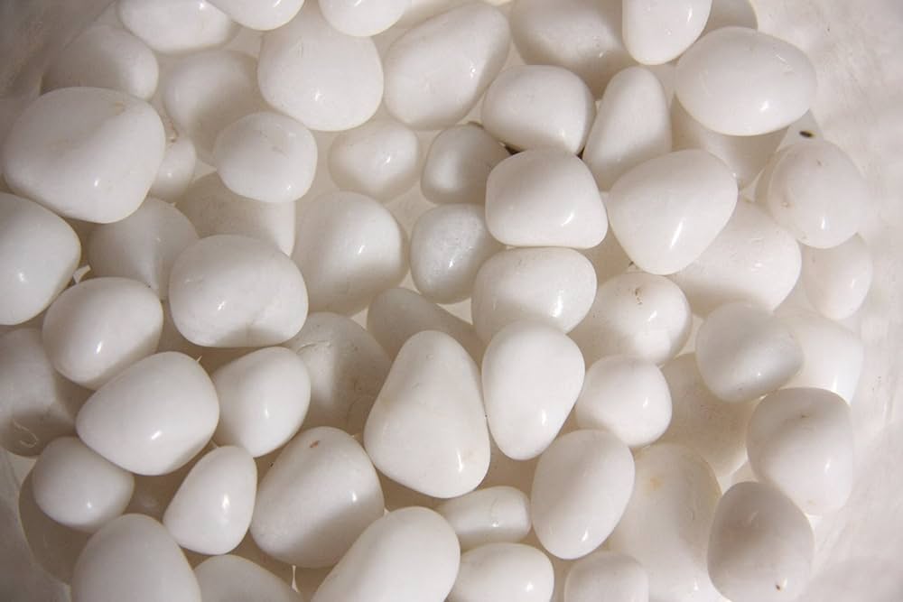 White Marble Stone 10-50Mm Decorative Pebbles [1Kg]