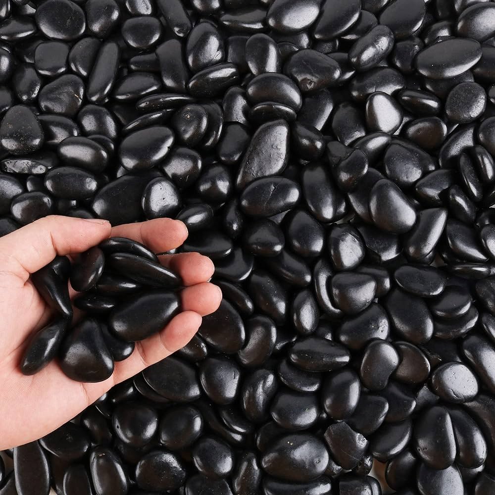 Aquarium black stone Pepples Per Kg (Polised and Unpolised)