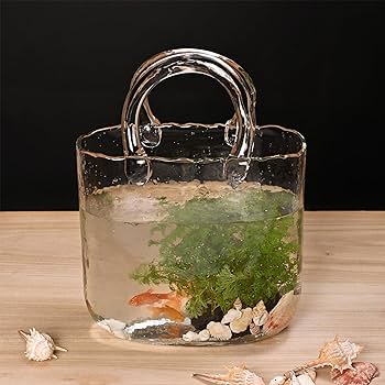 Fish Bowl Handbag Shape Clear Glass