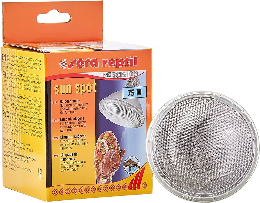 Sera Reptile Sun Spot 75 W – مصباح حراري يعمل بالطاقة الشمسية لمرابي حيوانات/الزواحف/السلحفاة