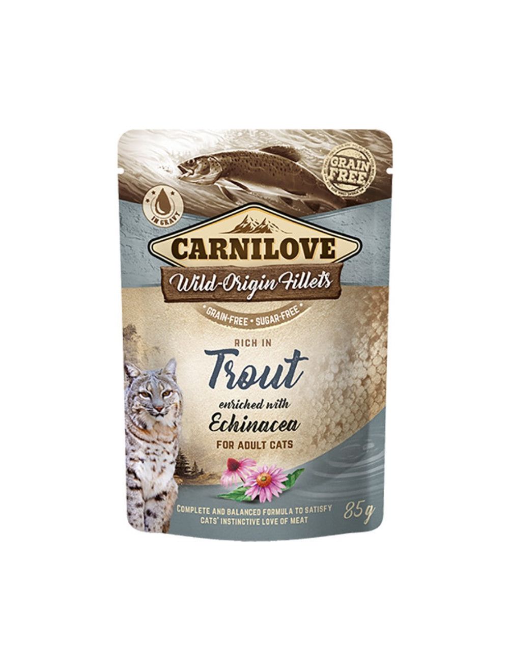 Carnilove Gravy trout  enriched with echincea Leaves 85g