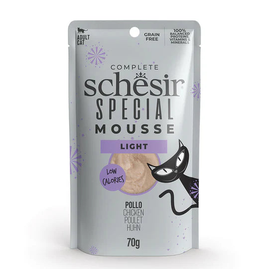 SCHESIR SPECIAL LIGHT CHICKEN IN MOUSSE 70G IN POUCH Food for adults