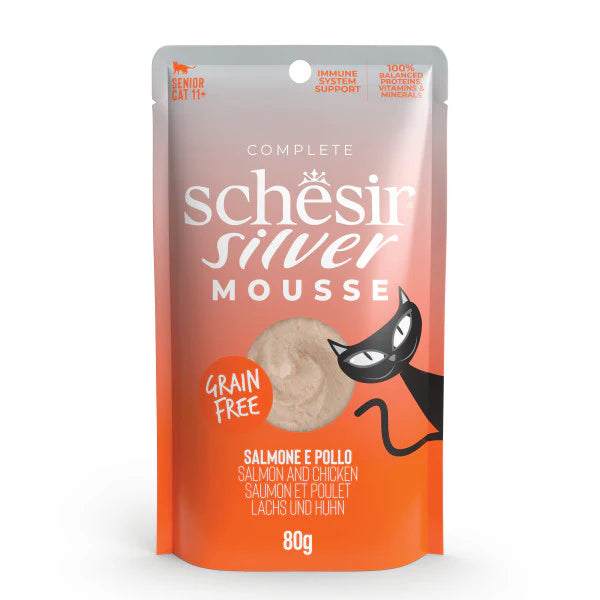 schesir Silver Salmon And Chicken in mousse 80g in pouch