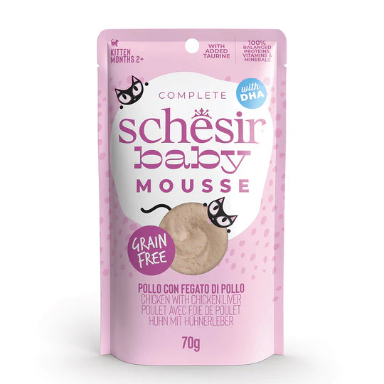 SCHESIR BABY CHICKEN WITH CHICKEN LIVER IN MOUSSE 70G IN POUCH