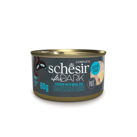 SCHESIR AFTER DARK CHICKEN WITH QUAIL EGG IN PATÉ 80G IN CAN Food for adults