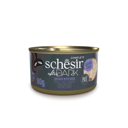 SCHESIR AFTER DARK CHICKEN WITH DUCK IN PATÉ 80G IN CAN for adult cats