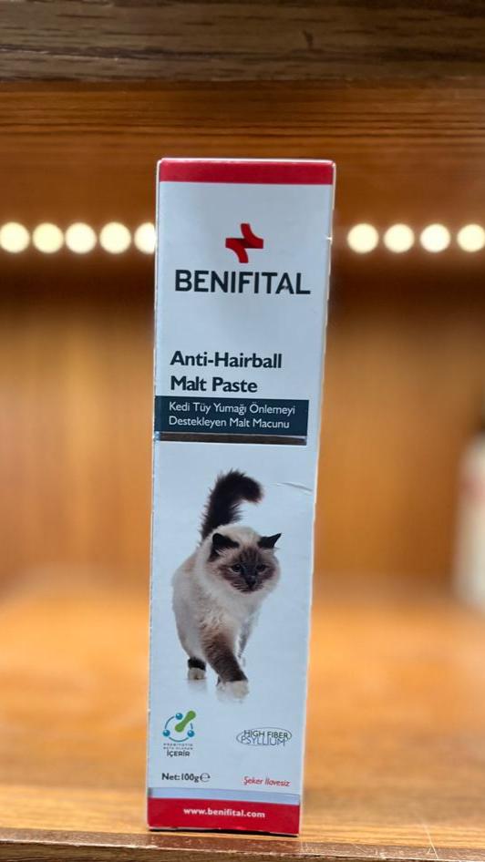 BENIFITAL Malt Anti Hairball Paste for cats  100gm