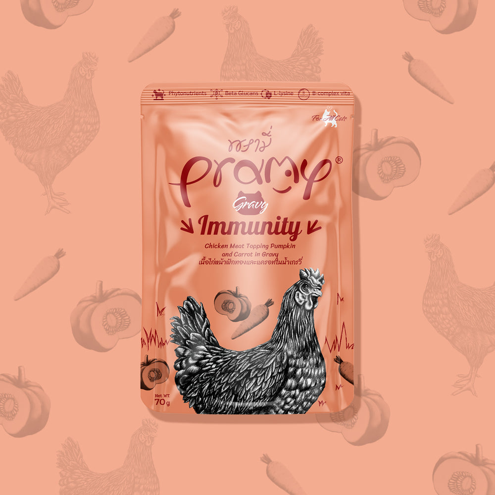 Pramy pouch Immunity Chicken topping Pumpkin & Carrot Recipe 70gm