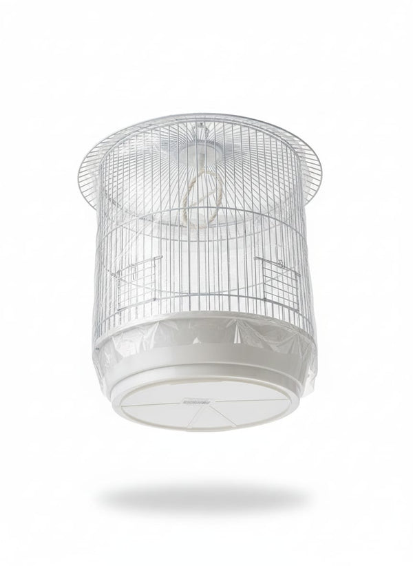 White Cages for Birds with White Base