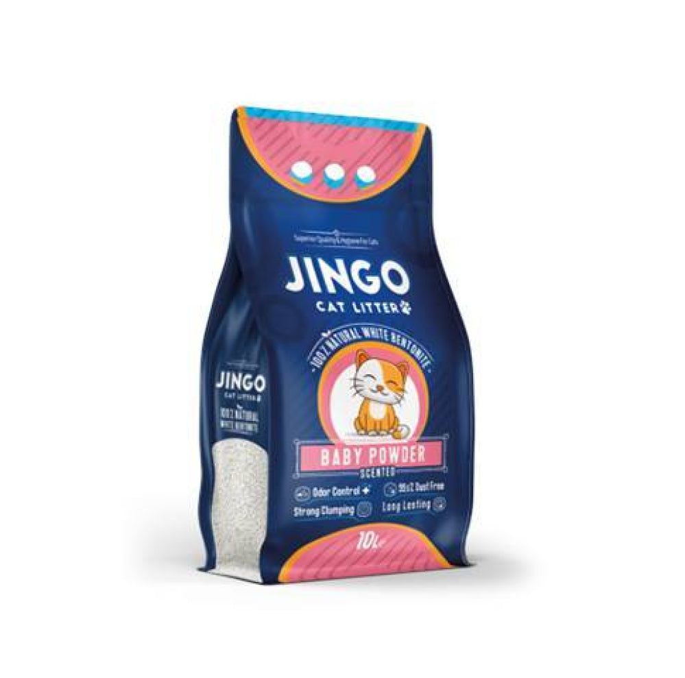 Jingo cat litter sand with baby powder scent 10 L