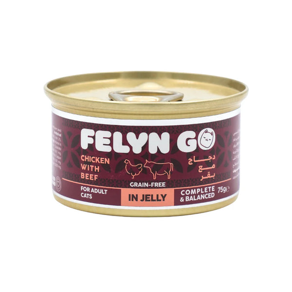 Felyn Go Wet Cat Food Chicken with Beef in Jelly Canned Cat Food 75g