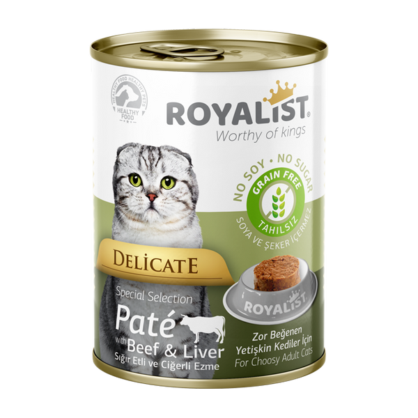 Royalist Wet Food Pate with Beef & Liver for Adult Cats 400g