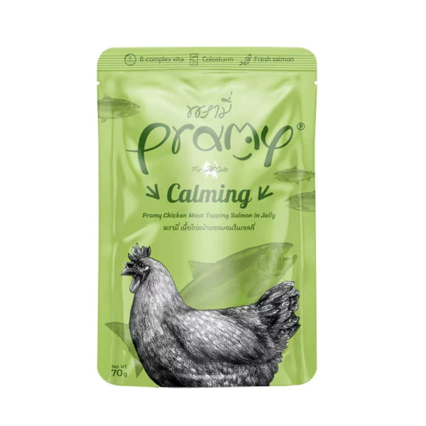 Pramy Wet Food Chicken topping Salmon in Jelly For Cats 70g