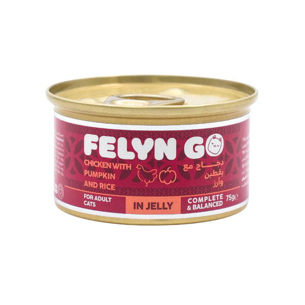 Felyn Go Wet Cat Food Chicken with Pumpkin & Rice in Jelly Canned Cat Food 75g