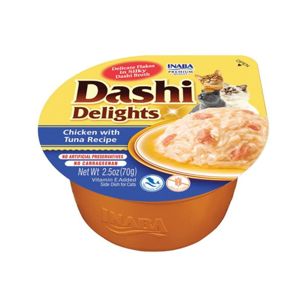 Inaba Cup Dashi Delight Chicken with Tuna Cat Treats - 70 g
