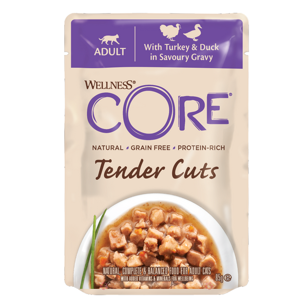 Wellness CORE Tender Cuts with Turkey & Duck in Savoury Gravy - 85g