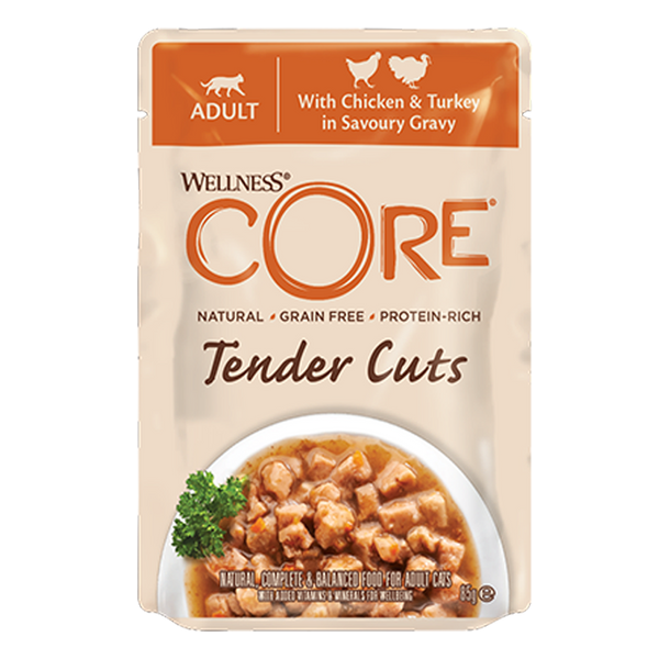 Wellness CORE Tender Cuts with Chicken & Turkey in Savoury Gravy - 85g