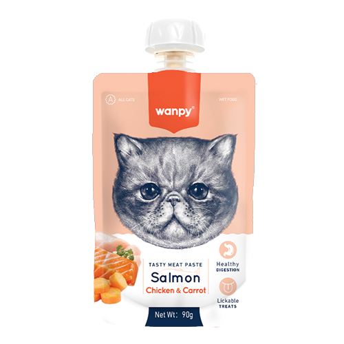 Wanpy sanacks Meat Paste with salamon and chicken and carrot for cats