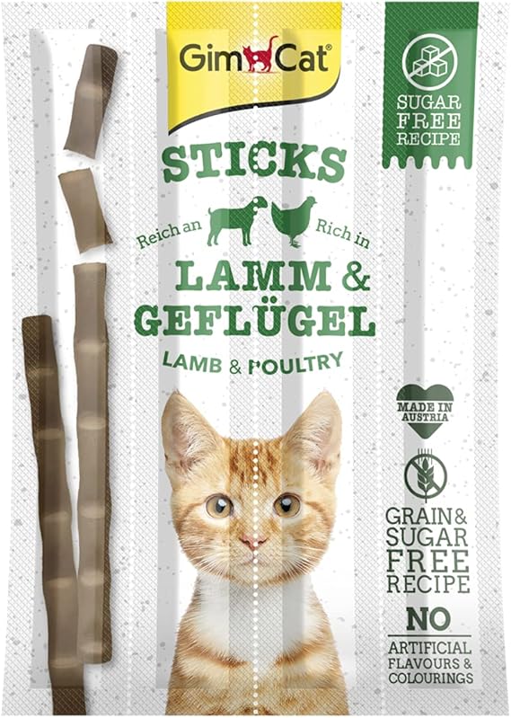 GimCat Sticks Lamb & Poultry - Soft Chew Sticks with High Meat Content