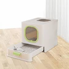 Closed litter box for cats two open