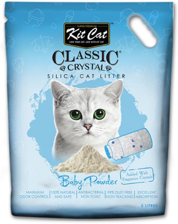 Kit Cat Classic Crystal Silica Litter Baby Powder 5L