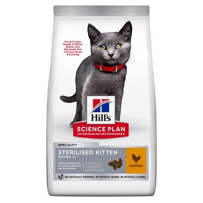 Hill's Science Plan Sterilised Cat Kitten Food with Chicken 1.5 Kg