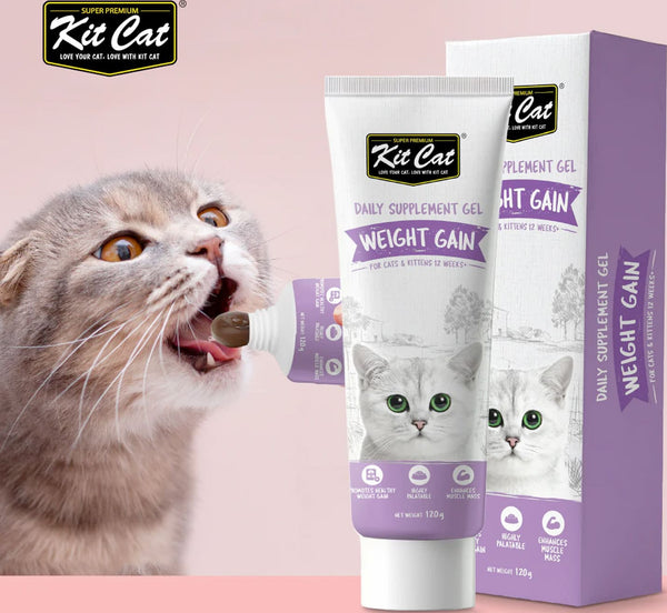 Kit Cat Daily Nutritional Supplement Gel For Cats & Kittens- Weight Gain (120g)