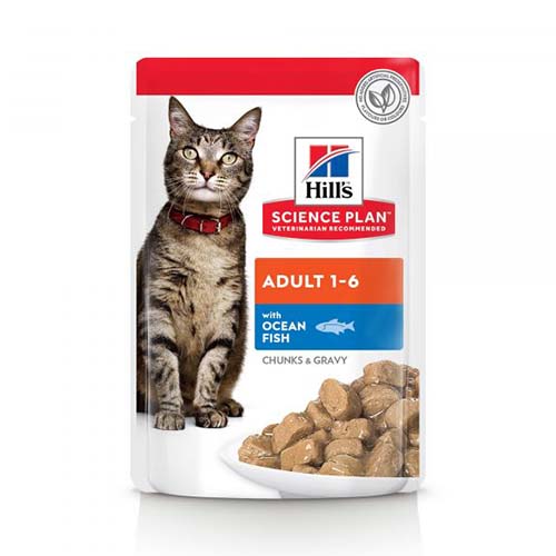Hill's Science Plan with Ocean Fish Chunks in Gravy For Adult Cats Pouches