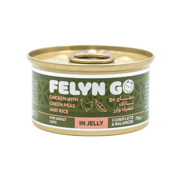 Felyn Go Wet Cat Food Chicken with Green Peas & Rice in Jelly Canned Cat Food75g
