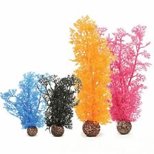 Aquarium plastic decor sea fan (white,blue,green)