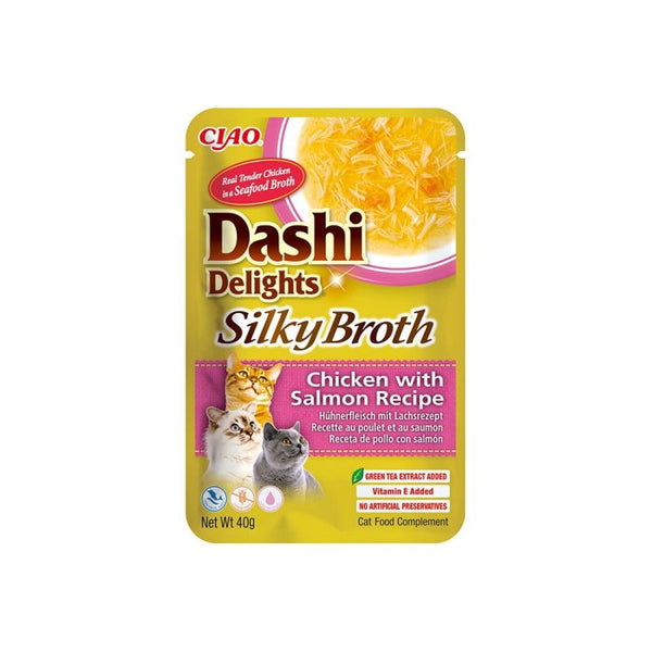Inaba Dashi Delight Silky Broth Chicken with Salmon Cat Treats - 40 g