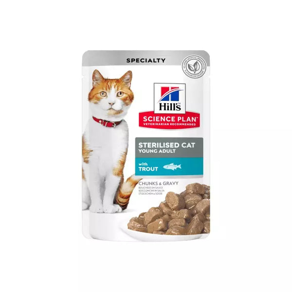 Hill's Science Plan with Trout Chunks in Gravy For Adult Sterilised Cats Pouches