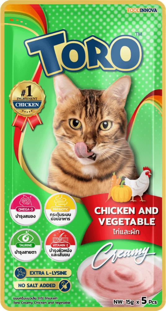 Toro Lickable Cat Treat Chicken With Vegetable 15g x 5pcs