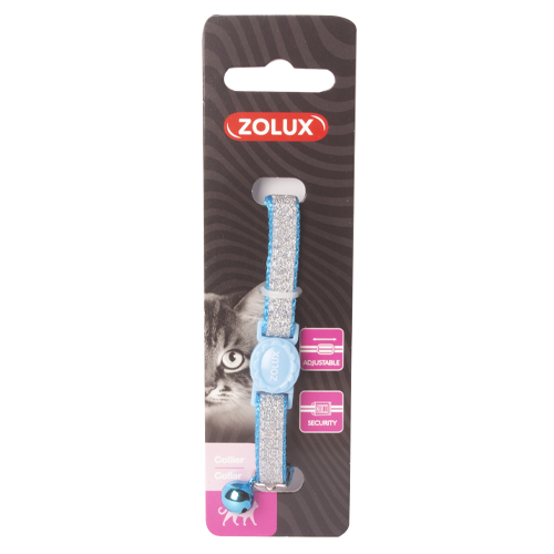 Zolux blue nylon shiny collar