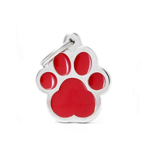 ID Tag Big Paw Classic For Dogs - red