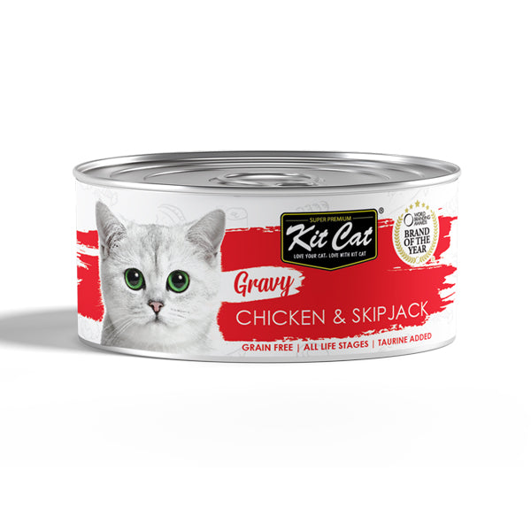 Kit Kat Gravy Canned Chicken and Skipjack Tuna in Gravy Wet Cat Food, 70g