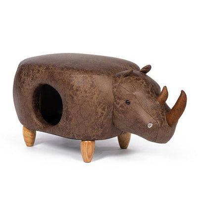 Prevue Pet Rhinoceros Footstool and Pet Igloo for cats and dogs, Brown colour