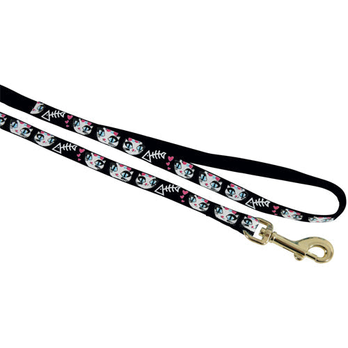 Zolux black cat leash with cat face